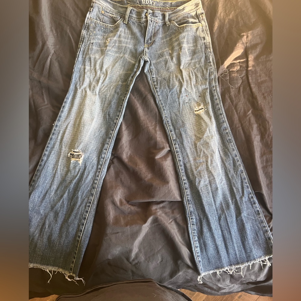 Roxy Women's Flare Distressed Denim Jeans